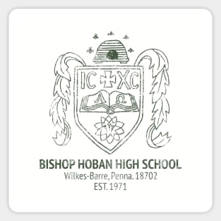 1970s Bishop Hoban High School Logo Recreation (GREEN - FADED) Sticker